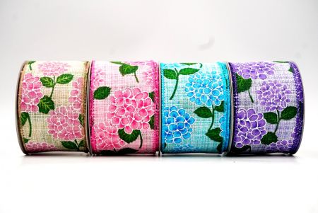 Лента с дизайном расцветающего гортензиевого цветка